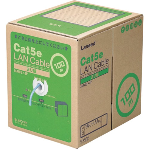 エレコム　ＲｏＨＳ指令準拠ＬＡＮケーブル　ＣＡＴ５Ｅ　ヨリ線　１００ｍ　ブルー＿