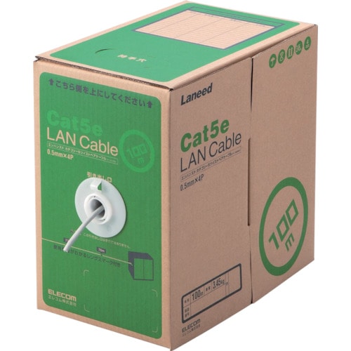 エレコム　ＥＵ　ＲｏＨＳ準拠ＬＡＮケーブル　ＣＡＴ５Ｅ　１００ｍ　ライトグレー＿