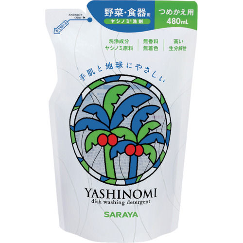 サラヤ　野菜・食器用中性洗剤　ヤシノミ洗剤詰替用　４８０ｍＬ＿