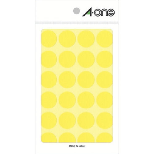 ３Ｍ　エーワン　カラーラベル　丸型　２０ｍｍΦ　黄　（１４枚入）＿