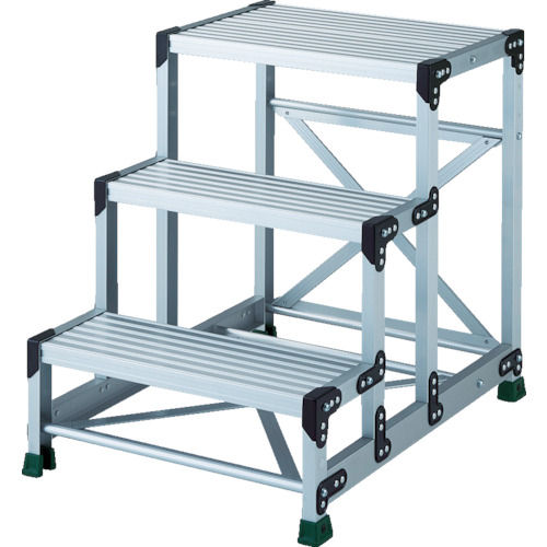 ＴＲＵＳＣＯ　アルミ合金製作業台　３段　高さ０．７５ｍ　天板６００×４００＿