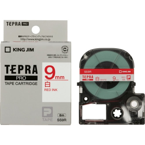 キングジム　テプラＰＲＯテ－プカ－トリッジ　カラータイプ（白に赤文字）＿