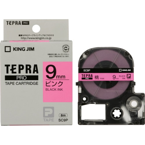 キングジム　テプラＰＲＯテ－プカ－トリッジ　カラータイプ（ピンクに黒文字）＿