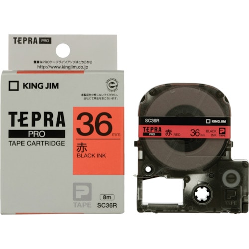 キングジム　テプラＰＲＯテ－プカ－トリッジ　カラータイプ（赤に黒文字）＿