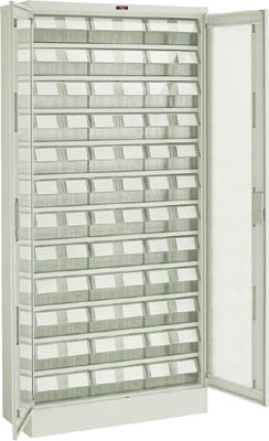 ＴＲＵＳＣＯ　バンラックケース　Ｌ型　両開き扉　透明引出大Ｘ３６個　透明＿＿