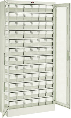 ＴＲＵＳＣＯ　バンラックケース　Ｌ型　両開き扉　ＮＧ引出小Ｘ７２個　ネオグレー＿＿