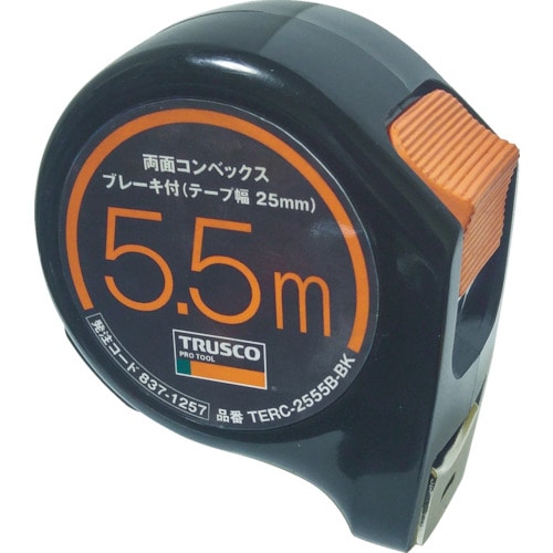 ＴＲＵＳＣＯ　両面コンベックス２５巾５．５ｍブレーキ付　ブラック＿＿