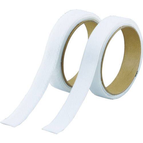 ＴＲＵＳＣＯ　マジックテープセット　強粘着　１６ｍｍ×１ｍ　白（１巻＝１セット）＿＿