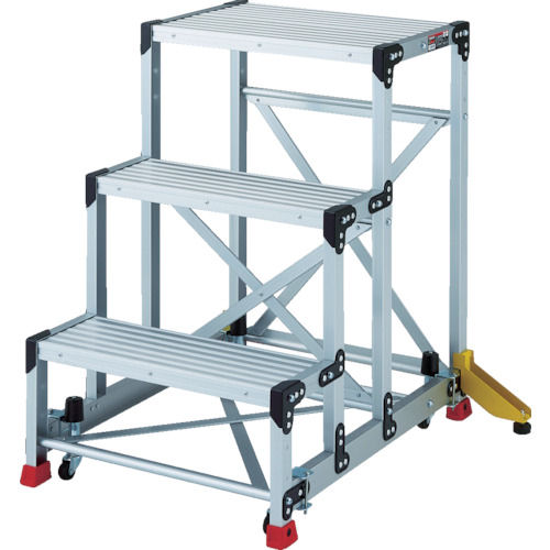 ＴＲＵＳＣＯ　ＴＳＦ型踏台　Ｈ９００　アウトリガー　ＭＧキャスター付＿