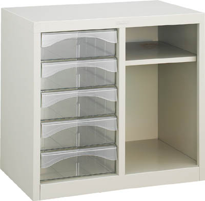 ＴＲＵＳＣＯ　レターケース　Ａ４型・棚付コンビ　深型引出し５個＿