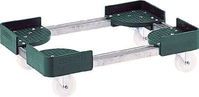 ＴＲＵＳＣＯ　伸縮式コンテナ台車　内寸５００－６００Ｘ６００－７００　スチール製＿