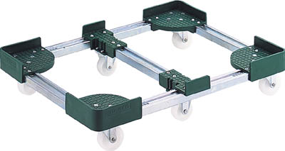 ＴＲＵＳＣＯ　伸縮式コンテナ台車　内寸４００－５００Ｘ１０００－１１００スチール＿