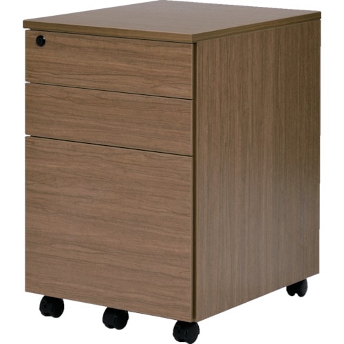 アールエフヤマカワ　ワーキングデスク３段ワゴン　ウォルナット＿