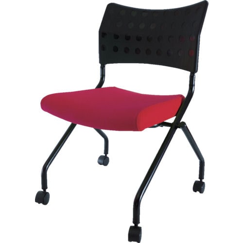 ＴＲＵＳＣＯ　スタッキングチェア　キャスター付　　レッド＿