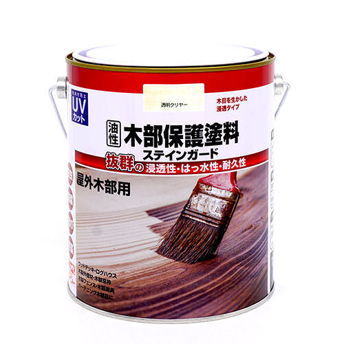 油性木部保護塗料ステインガード　１．６Ｌ　透明クリヤー