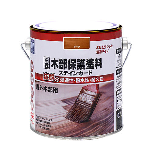 油性木部保護塗料ステインガード　０．７Ｌ　チーク