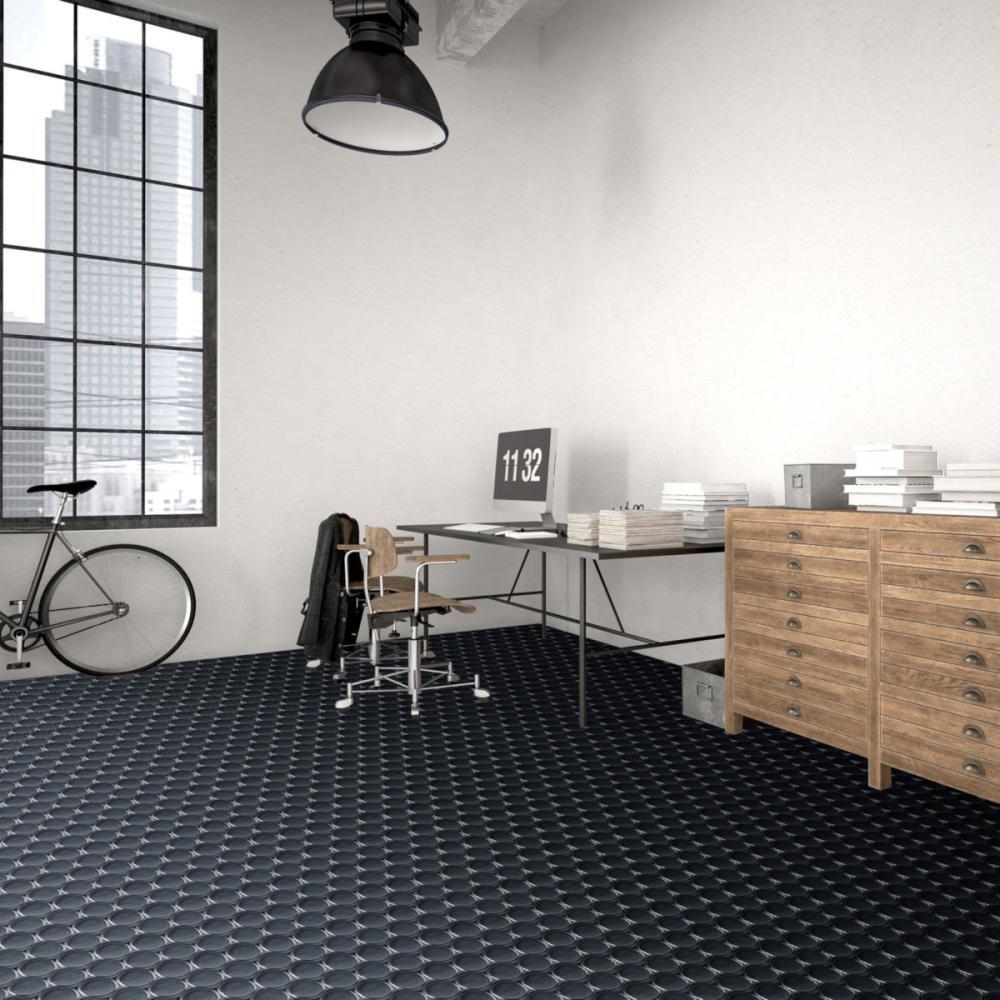 明和　ビニフローリン　コインマット　ＣＯ－３　９１ｃｍ幅×１ｍ　ブラック