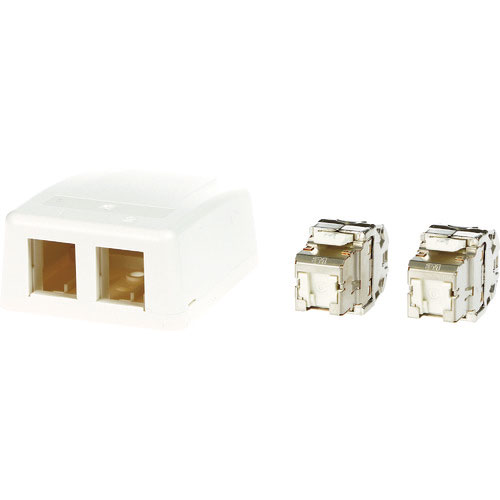 ３Ｍ　Ｃａｔ６Ａ　ＲＪ４５ジャック＋露出型アウトレット（２ポート）＿