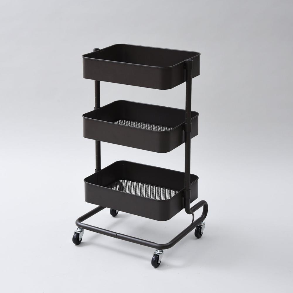 ＹＡＭＡＺＥＮ（山善）　バスケツトトローリー　レギュラー　ダークブラウン　ＬＢＴ－３（ＤＢＲ）