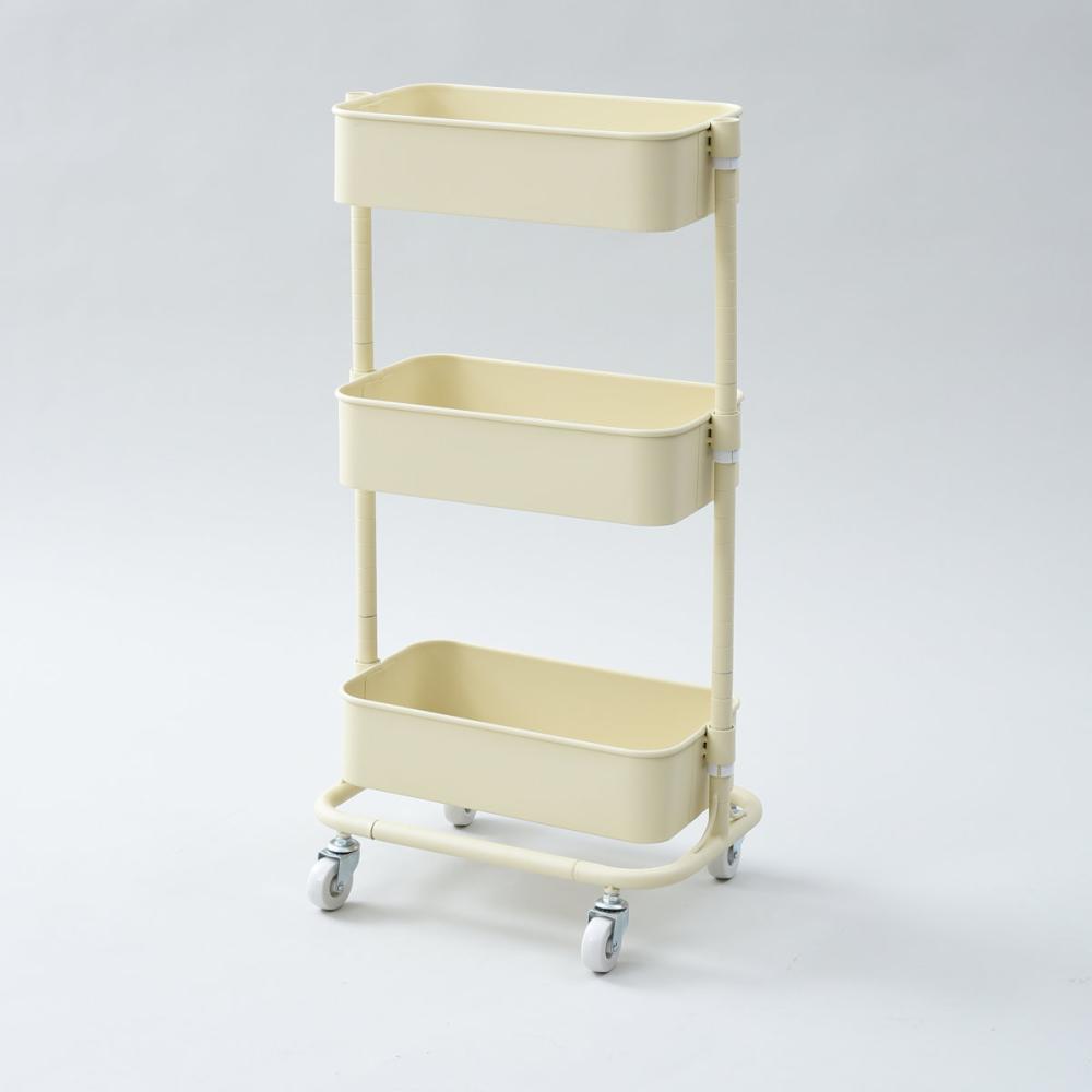 ＹＡＭＡＺＥＮ（山善）　バスケツトトローリー　スリム　アイボリー　ＬＳＢＴ－３（ＩＶ）