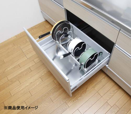 伸縮式フライパンラック　ホワイト