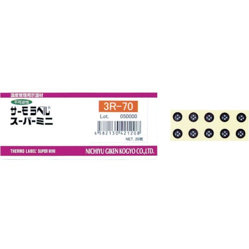 日油技研　サーモラベルスーパミニ３点表示　不可逆性　８０度＿