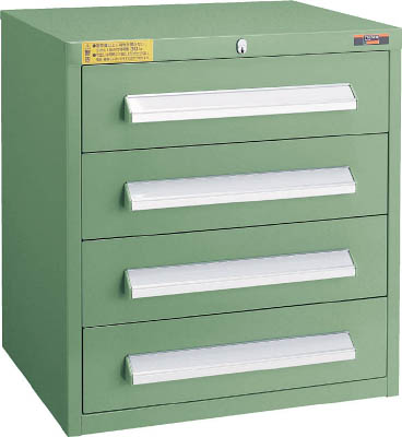 ＴＲＵＳＣＯ　ＷＬＶＲ型キャビネット　５００Ｘ４１２ＸＨ５４０　引出４段　緑＿