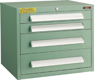 ＴＲＵＳＣＯ　ＷＬＶＲ型キャビネット　５００Ｘ４１２ＸＨ４２０　引出４段　緑＿
