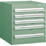 ＴＲＵＳＣＯ　ＬＶＲ型キャビネット　３９２Ｘ４１２ＸＨ４２０　引出５段　緑＿