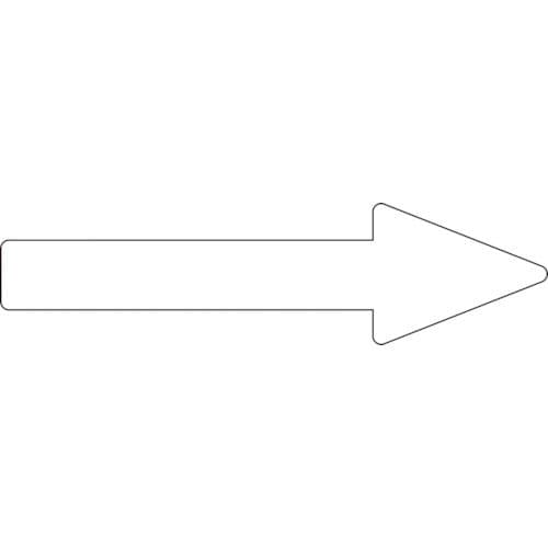 緑十字　配管方向表示ステッカー　→白矢印　５５×２００ｍｍ　１０枚組　エンビ＿