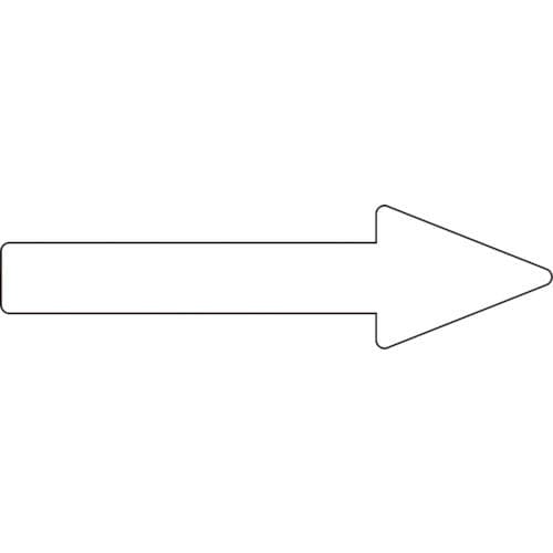 緑十字　配管方向表示ステッカー　→白矢印　４０×１５０ｍｍ　１０枚組　エンビ＿