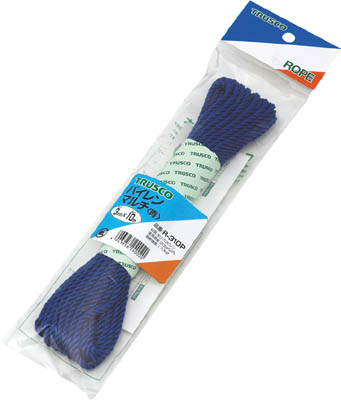 ＴＲＵＳＣＯ　パイレンカラーロープ　３つ打　線径３ｍｍＸ長さ１０ｍ　青＿