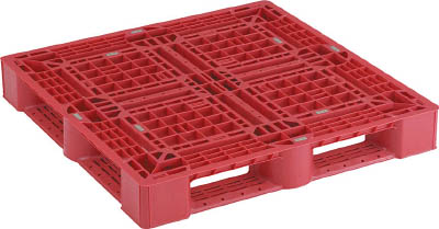 ＴＲＵＳＣＯ　樹脂パレット　片面４方差　１１００Ｘ１１００　赤＿