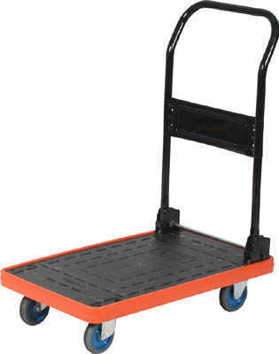 ＴＲＵＳＣＯ　ＭＫＰ樹脂製台車　折りたたみ式　７１６Ｘ４３６　エアキャスター付＿