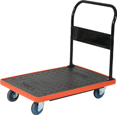 ＴＲＵＳＣＯ　ＭＫＰ樹脂製台車　固定式　９０６Ｘ６１６　エアキャスター付＿