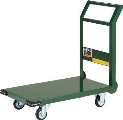 ＴＲＵＳＣＯ　鋼鉄製運搬車　８００Ｘ４５０　Φ１００プレス車　緑＿