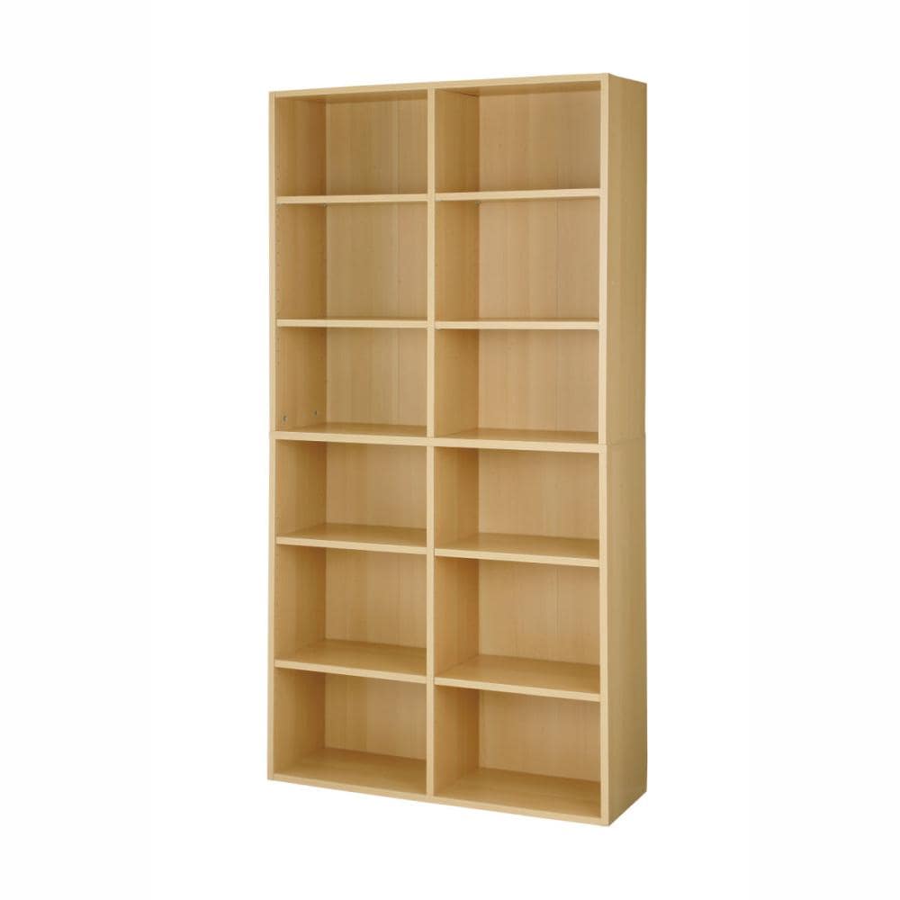 フリーラック　２列６段　ナチュラル