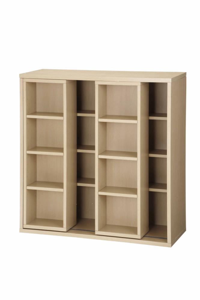 スライド書棚　ダブル　ナチュラル