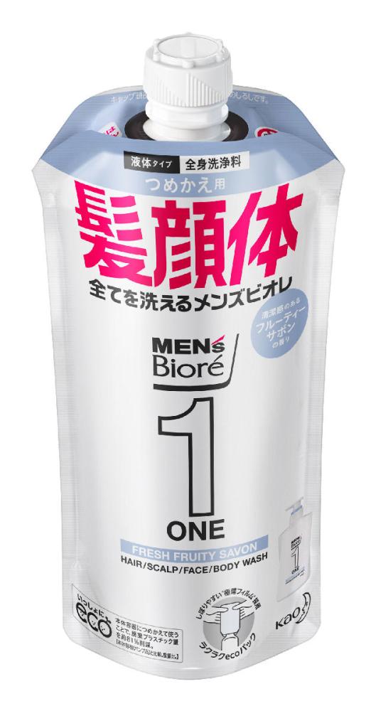 花王　メンズビオレＯＮＥ　オールインワン全身洗浄料　フルーティサボン　詰め替え用　３４０ｍＬ
