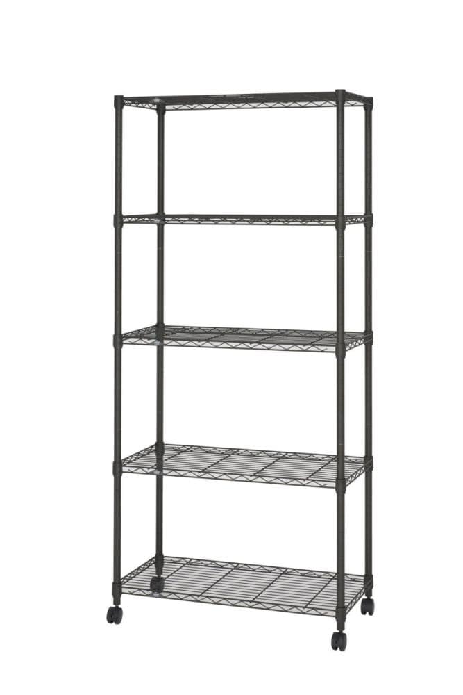 ルミナス　ノワールフリーラック　５段　ポール径２５ｍｍ　幅８０ｃｍ　高さ１７８ｃｍ　ＮＯ８０１８－５