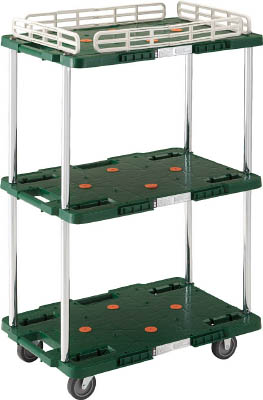 ＴＲＵＳＣＯ　ルートバン　３段式　こぼれ止め１段付　４００Ｘ６００　緑＿