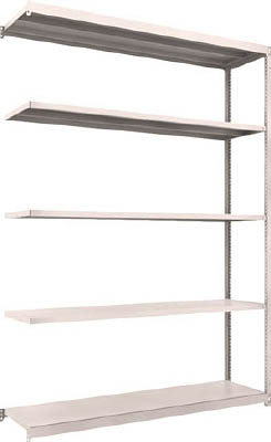 ＴＲＵＳＣＯ　Ｍ１．５型軽中量棚　１７６０Ｘ４４５Ｘ２４００　５段連結　ネオグレー＿