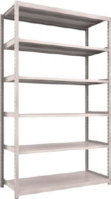 ＴＲＵＳＣＯ　Ｍ２型軽中量棚　１４６０Ｘ６００ＸＨ２４００　６段　単体　ネオグレー＿
