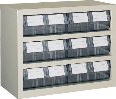 ＴＲＵＳＣＯ　横型バンラックケースＭ型　５９２Ｘ３０７ＸＨ４６８　３段２列＿