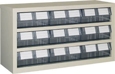 ＴＲＵＳＣＯ　横型バンラックケースＭ型　８５４Ｘ３０７ＸＨ４６８　３段３列＿