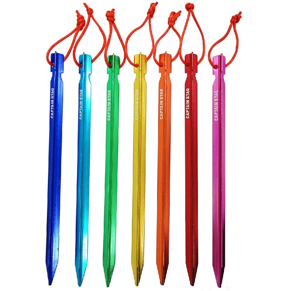 キャプテンスタッグ　セブンカラーズ　ジュラルミンペグ　２３ｃｍ