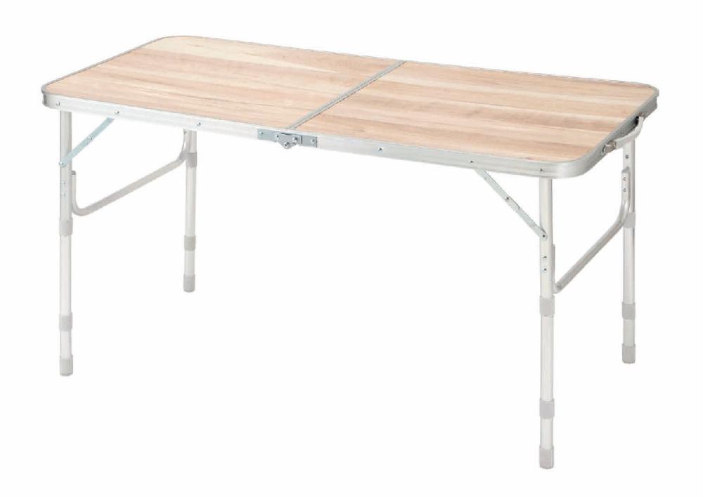 ナチュラルシーズン　アルミテーブル　木目　１２０×６０ｃｍ
