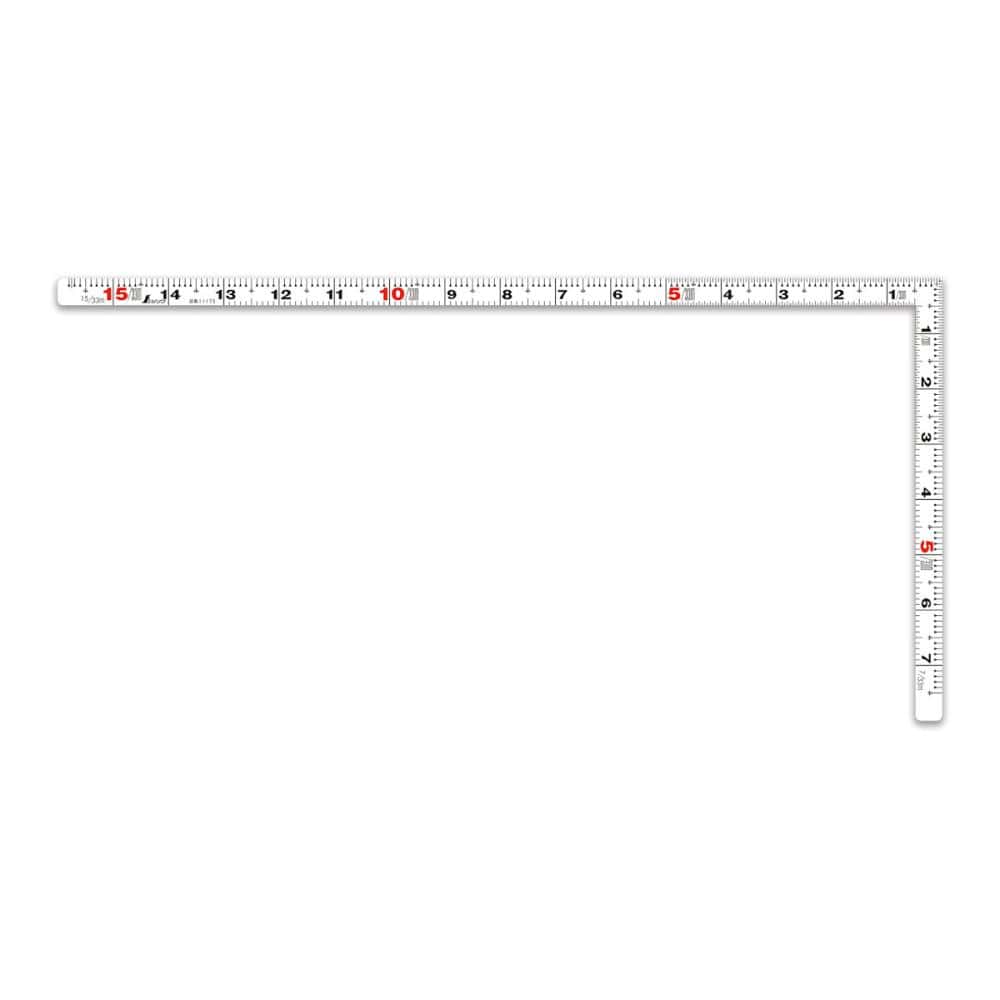 シンワ測定　曲尺平ぴた　ホワイト　１尺５寸表裏同目