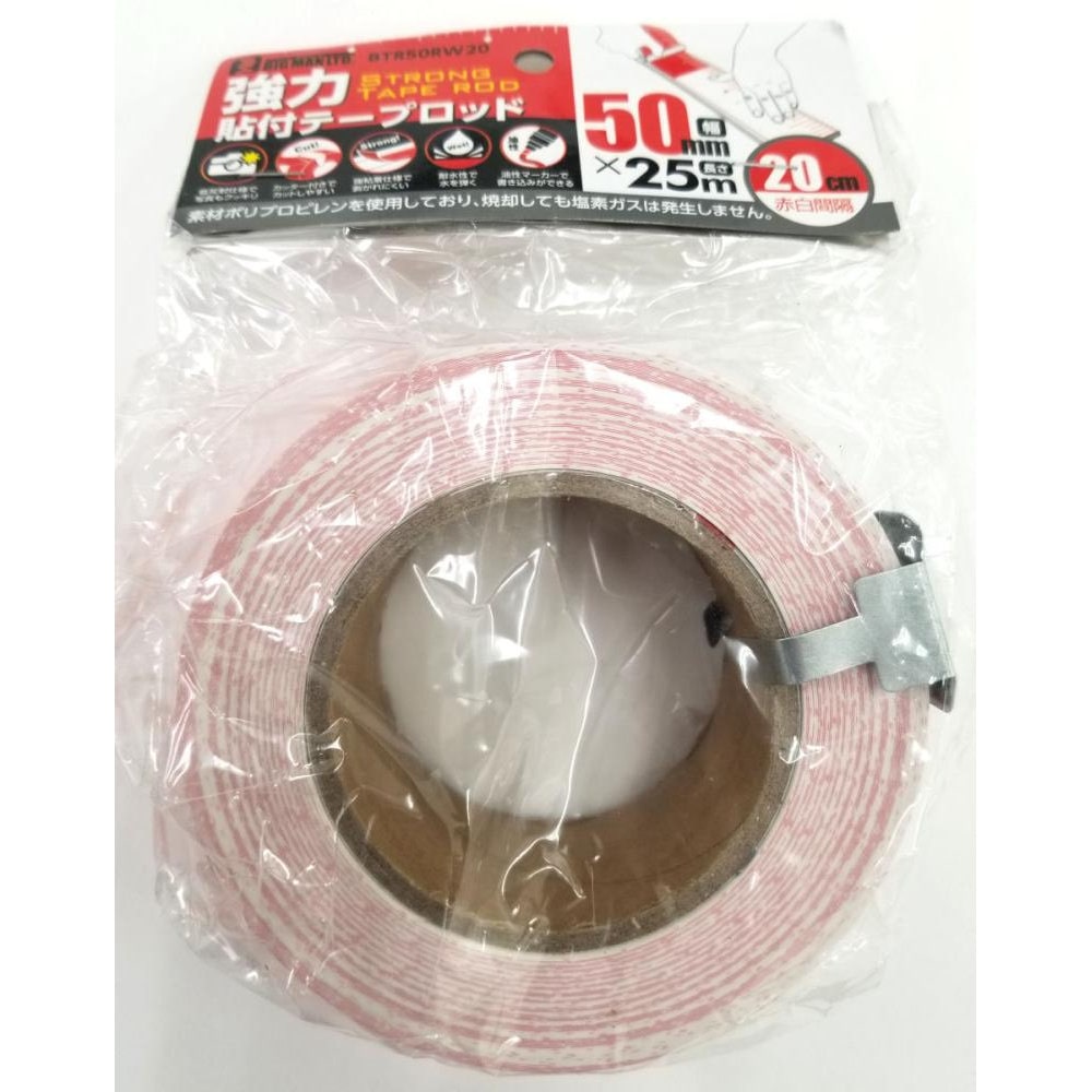 ＢＭ（ビッグマン)　　強力貼付テープロッド５０　２５　赤白２０