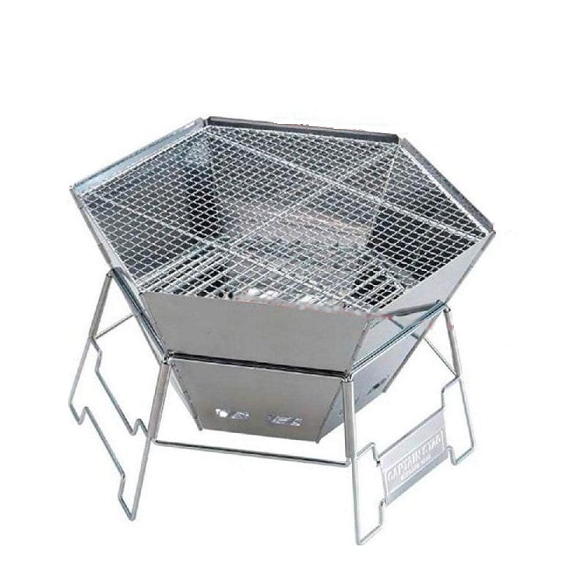 キャプテンスタッグ　ヘキサ　ステンレスファイアグリル